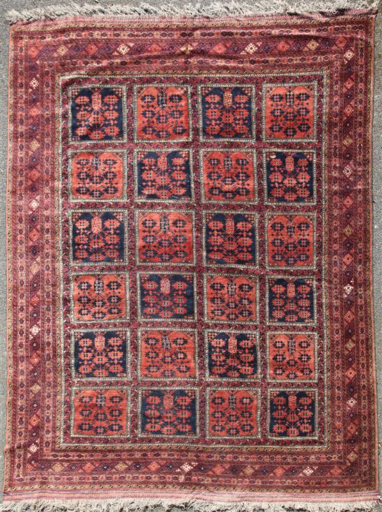 An early 20th century Afghan carpet, 11ft 4in by 8ft 4in.